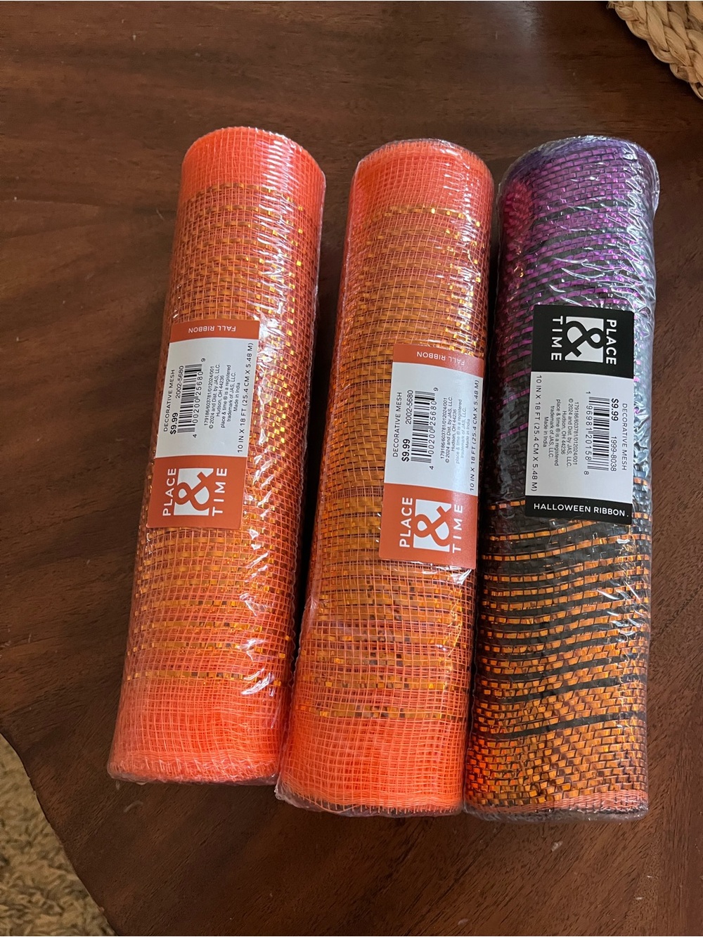 Orange and Purple Halloween Deco Mesh Ribbon Roll